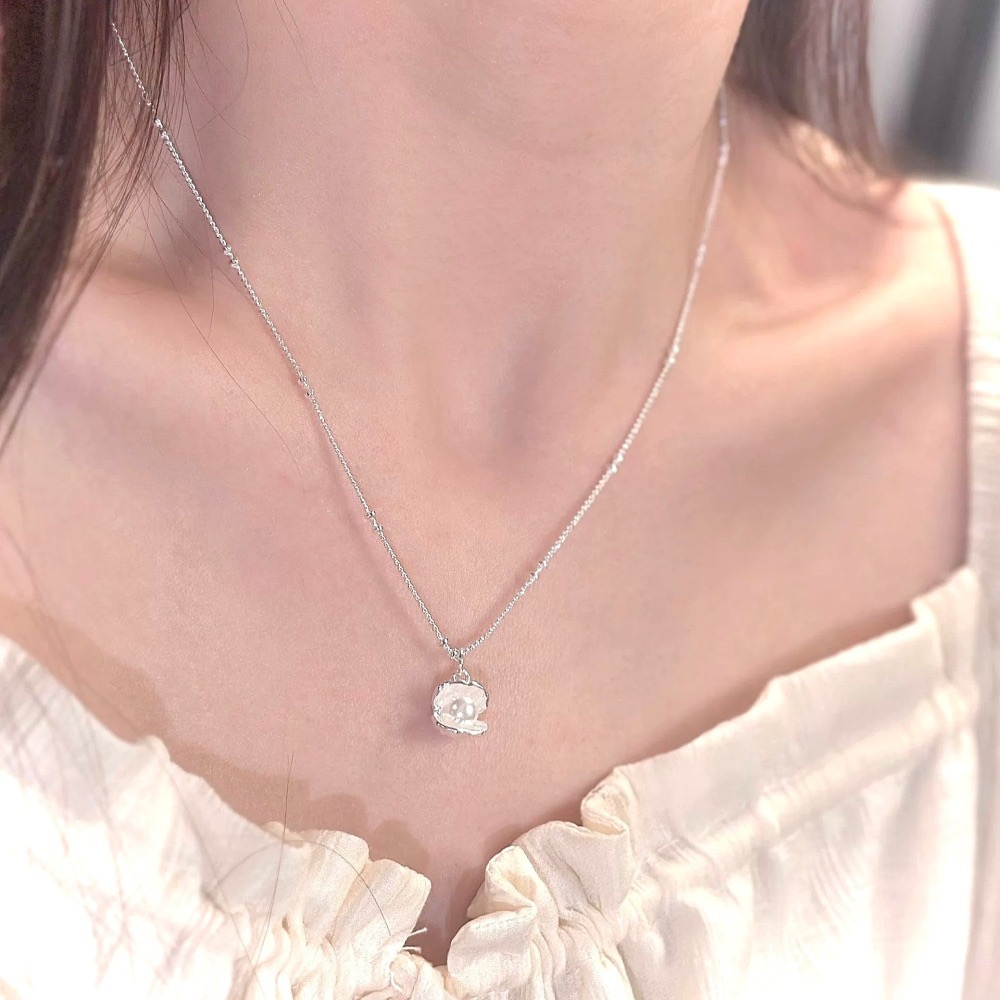 S925銀海鹽珍珠項鍊-細節圖4