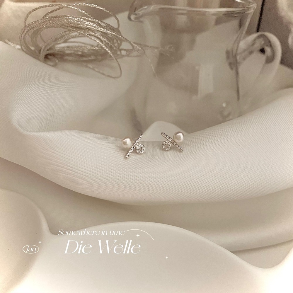 百分百 S925銀 碎鑽珍珠耳釘-細節圖4