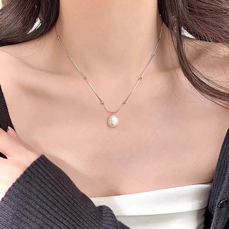 S925銀 簡約 珍珠項鍊-細節圖5