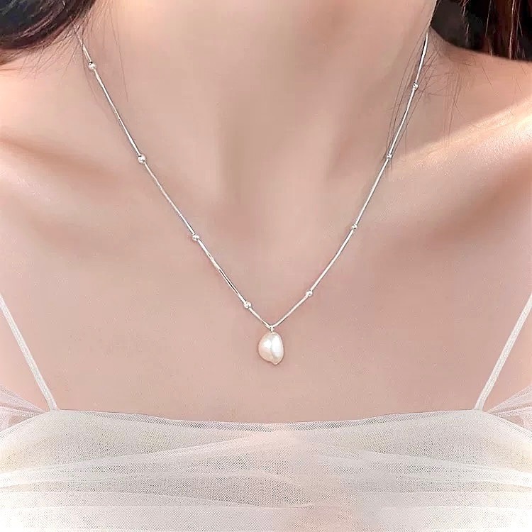 S925銀 簡約 珍珠項鍊-細節圖6