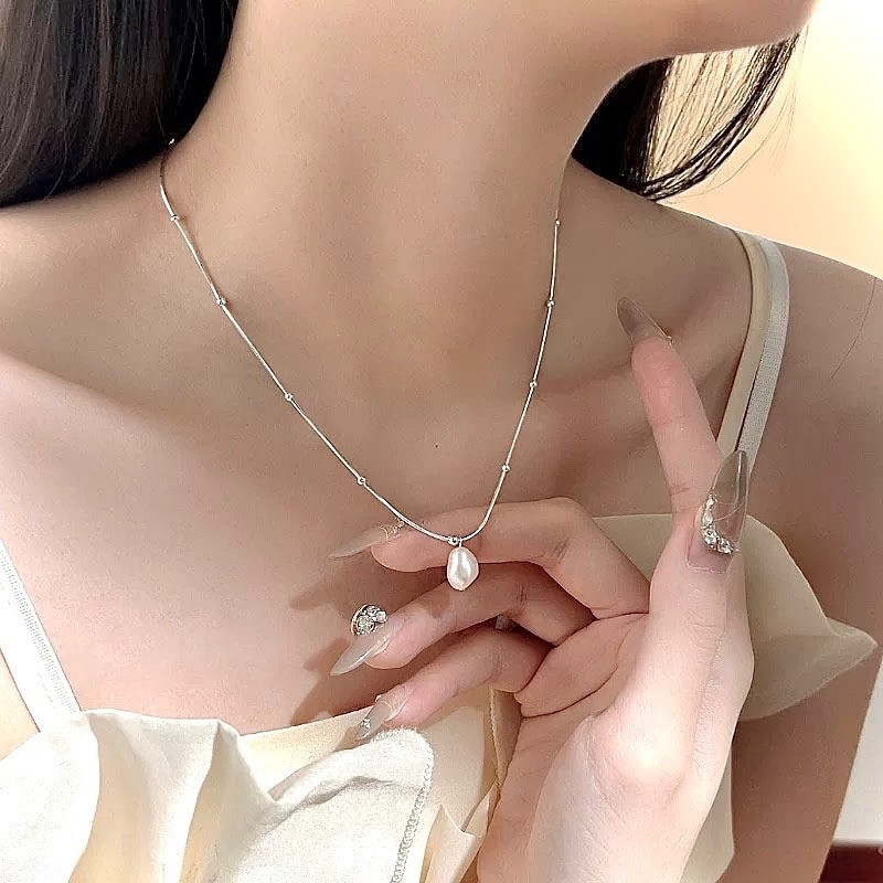 S925銀 簡約 珍珠項鍊-細節圖7