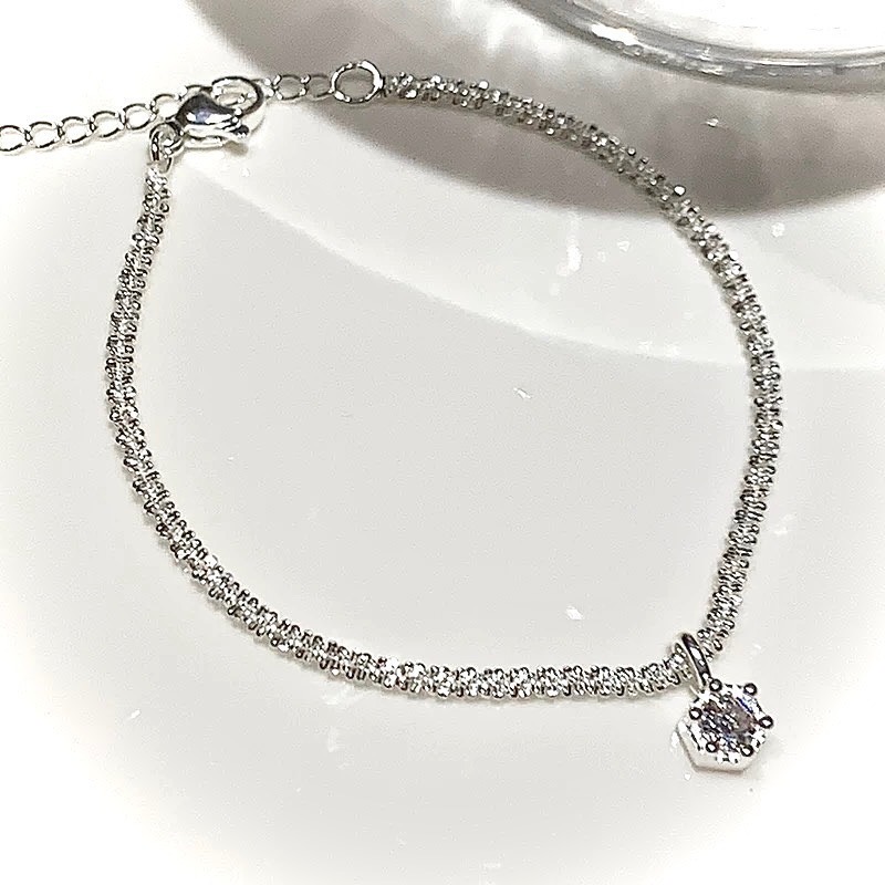 閃爍 s925銀鋯石手鍊-細節圖3