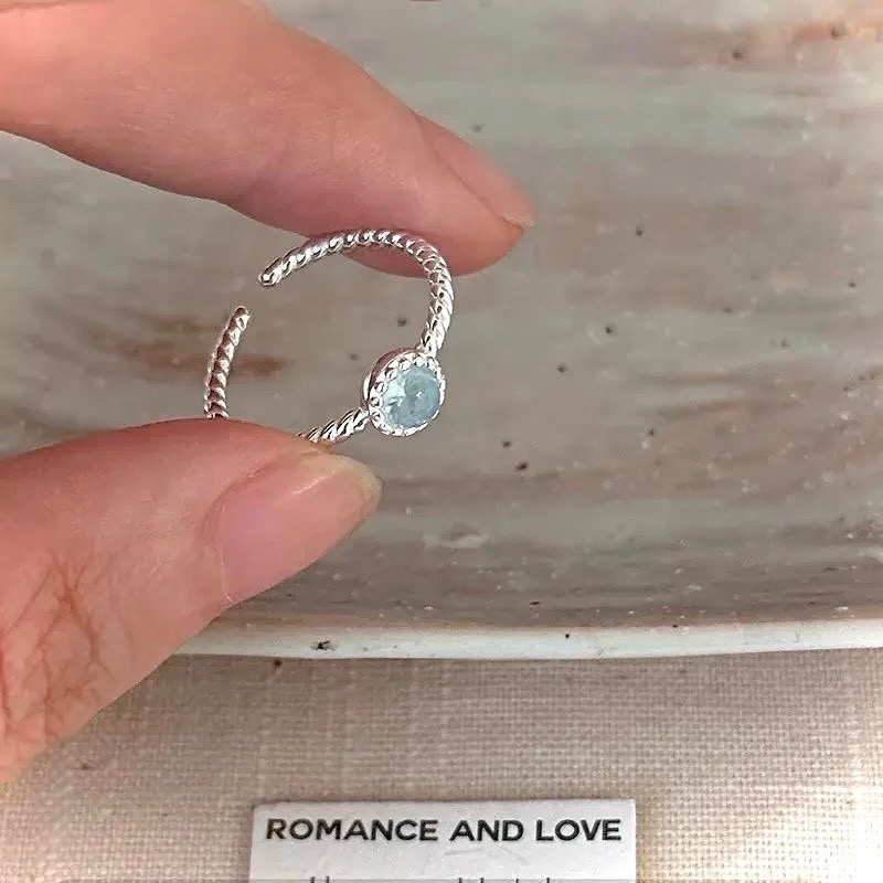 似曾相識 s925銀古典月光石戒指-細節圖2