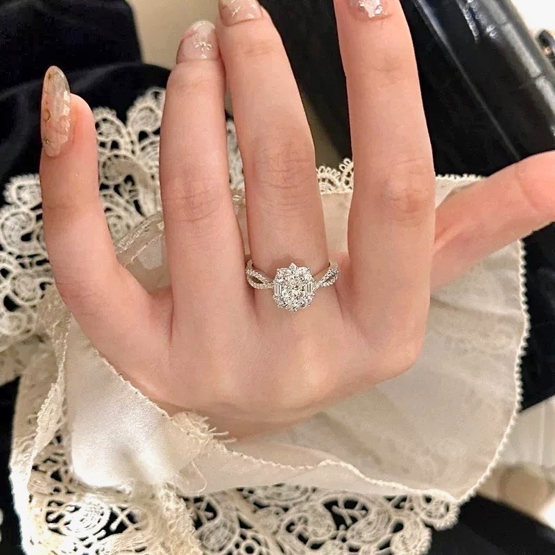 美感交織｜S925銀 碎鑽鋯石戒指-細節圖6