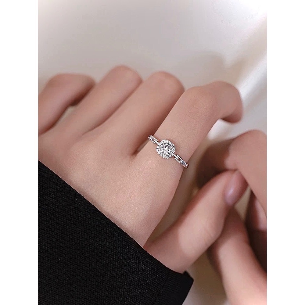 S925銀爆閃 碎鑽鋯石戒指-細節圖5