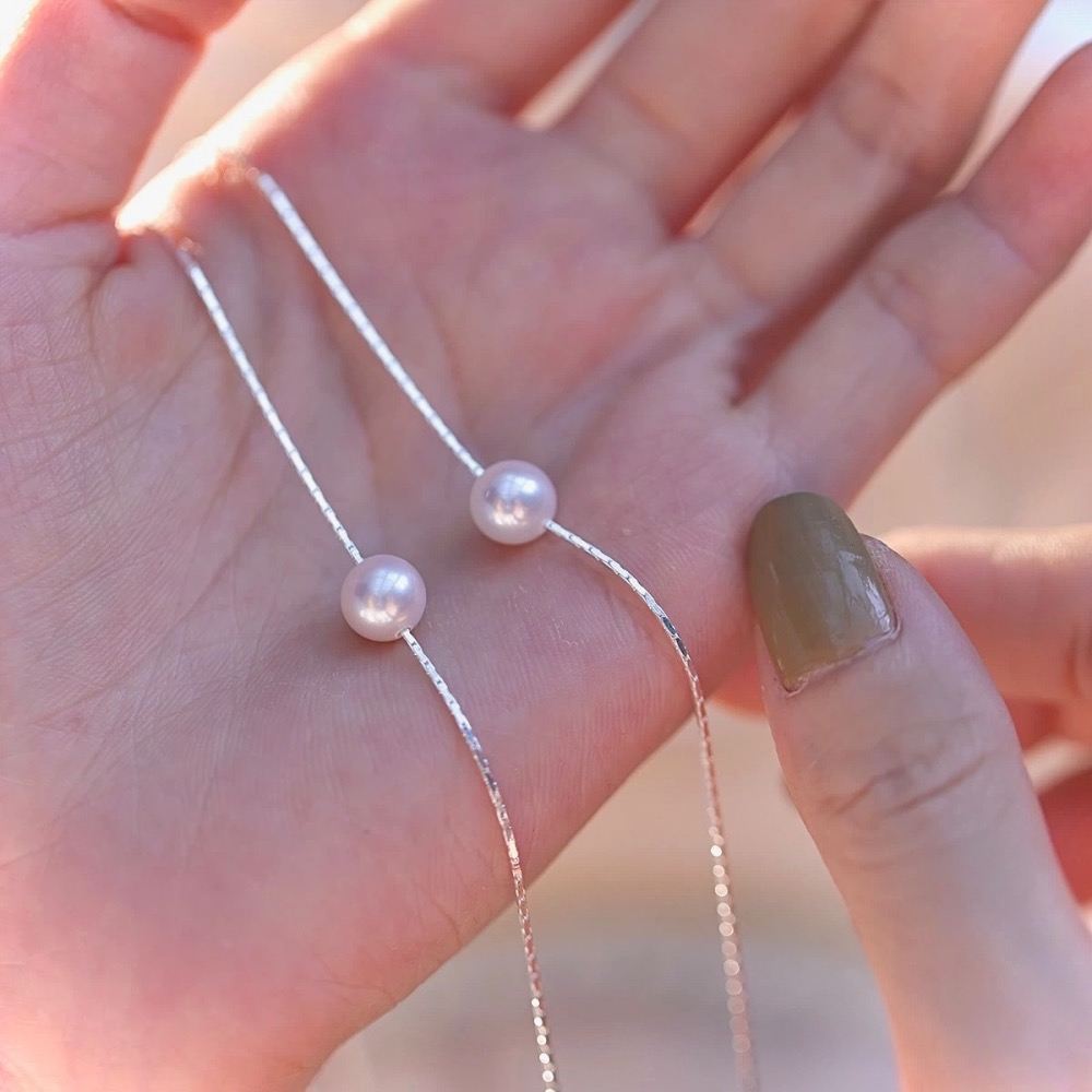 S925銀微笑 珍珠項鍊-細節圖2