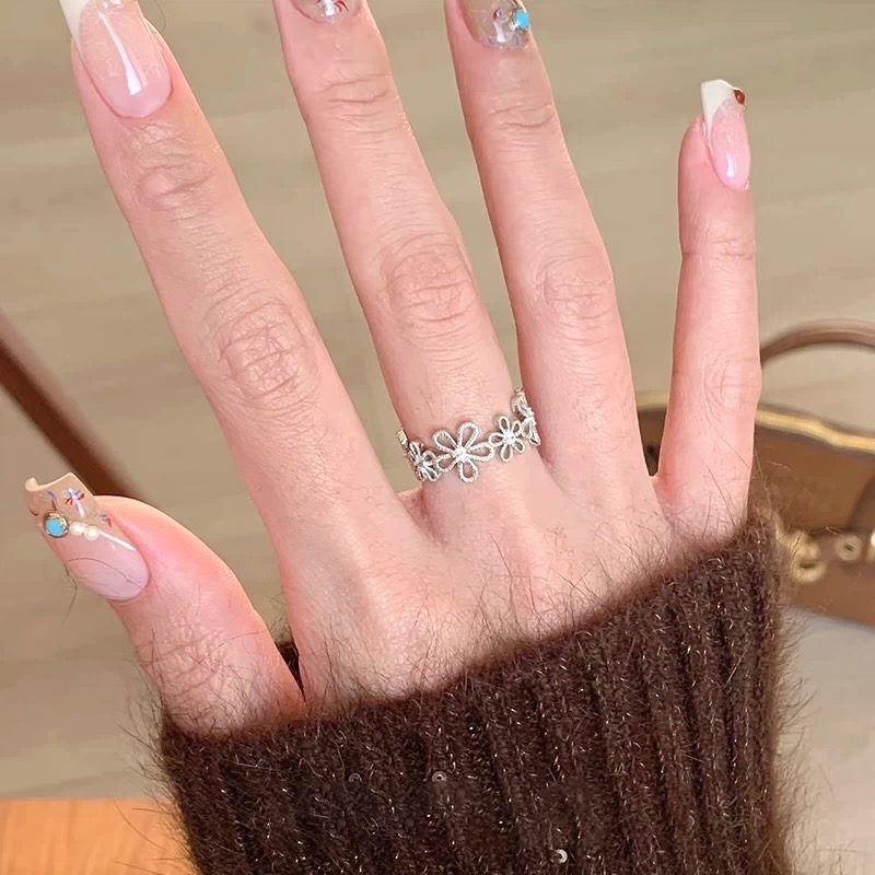 S925銀 小花纏繞 戒指-細節圖4