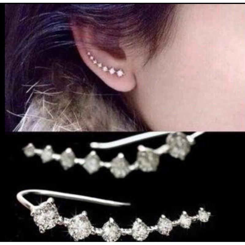 （快速發貨）E85 七顆鑽 滿天星 耳環 只有粉鑽-細節圖2