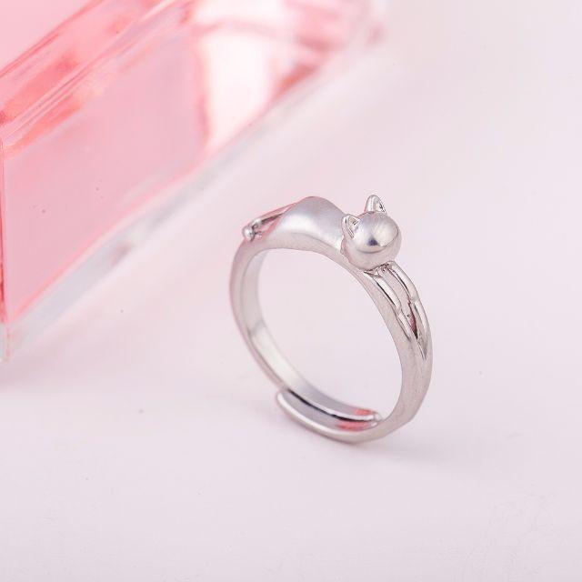 (快速發貨)  R32 貓咪開口戒指-細節圖2
