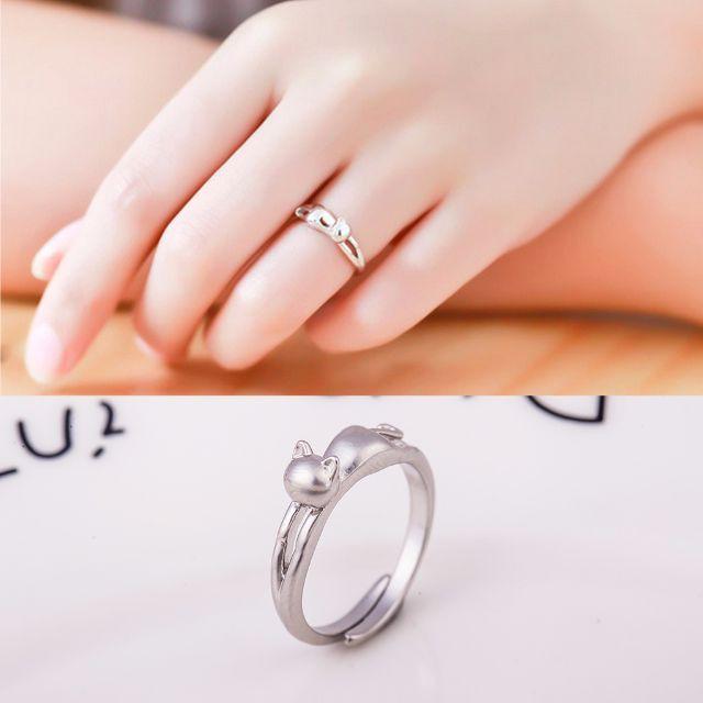 (快速發貨)  R32 貓咪開口戒指-細節圖3