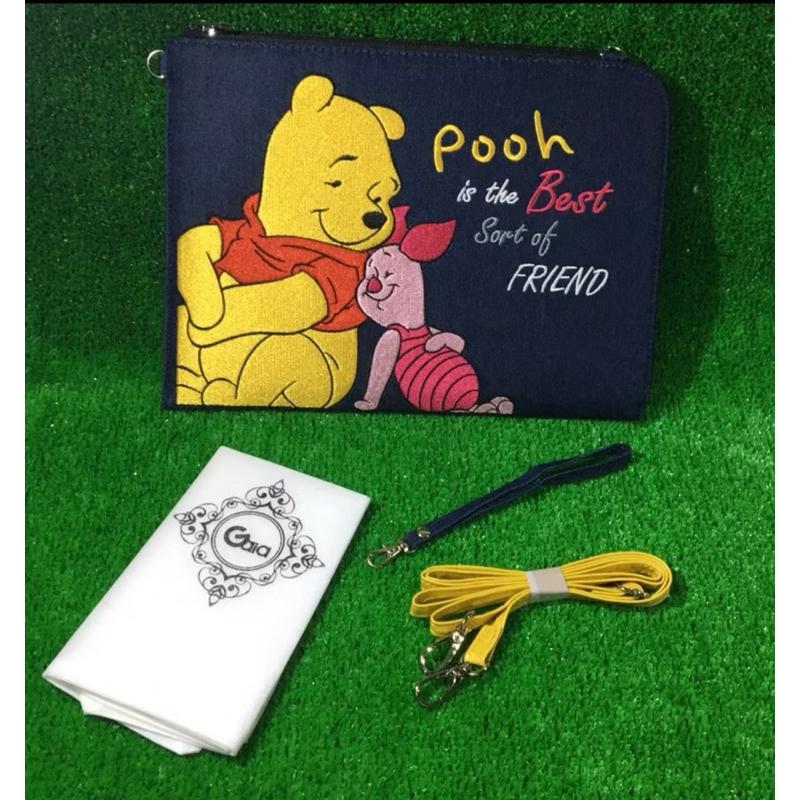 迪士尼刺繡款萬用電腦包 唐老鴨 奇奇蒂蒂 小熊維尼-細節圖2