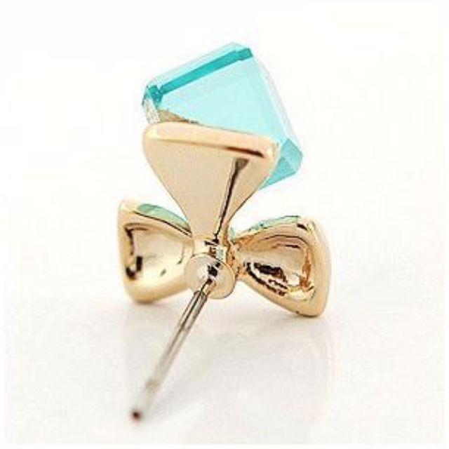 (快速發貨) E35 水立方蝴蝶結 耳環-細節圖4