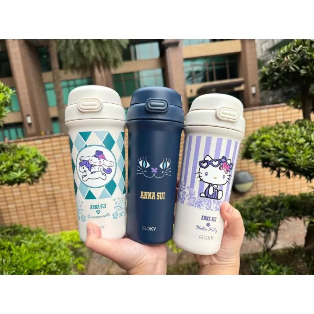 (🐾 喵一下雜貨店) 現貨 7-11 Anna sui 三麗鷗 Woky 杯 保溫杯 渾圓杯 黑貓款-細節圖2