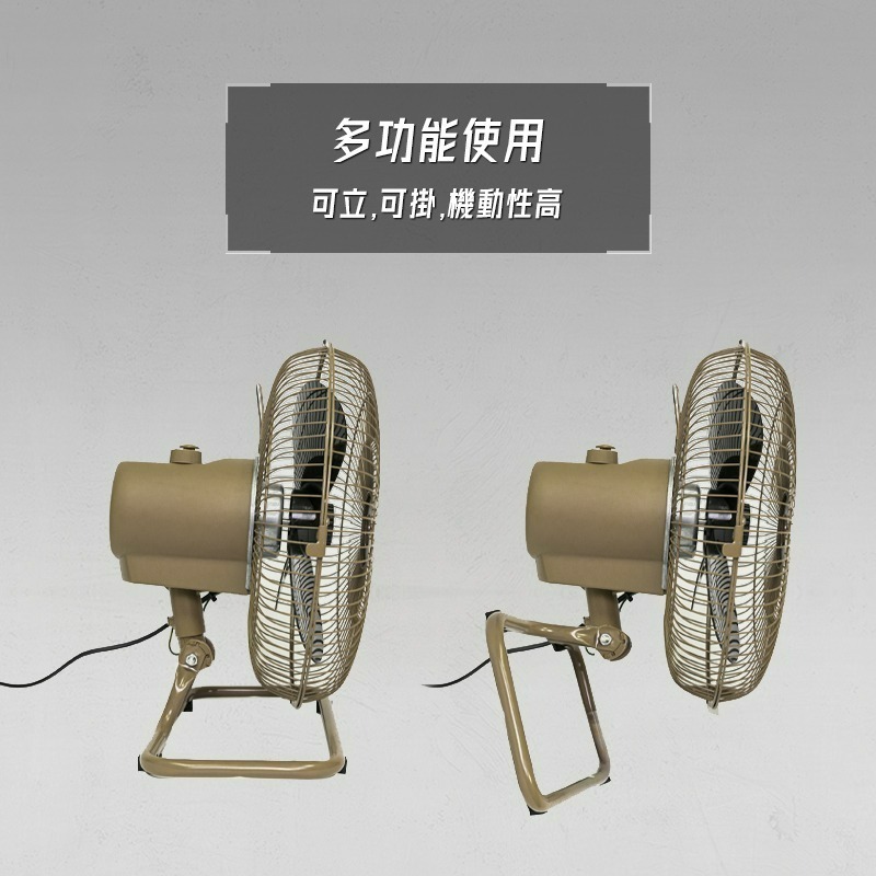 樂活不露 軍風靜音扇 靜音電扇 桌扇 風扇 戶外電扇 電風扇 12吋電扇-細節圖8