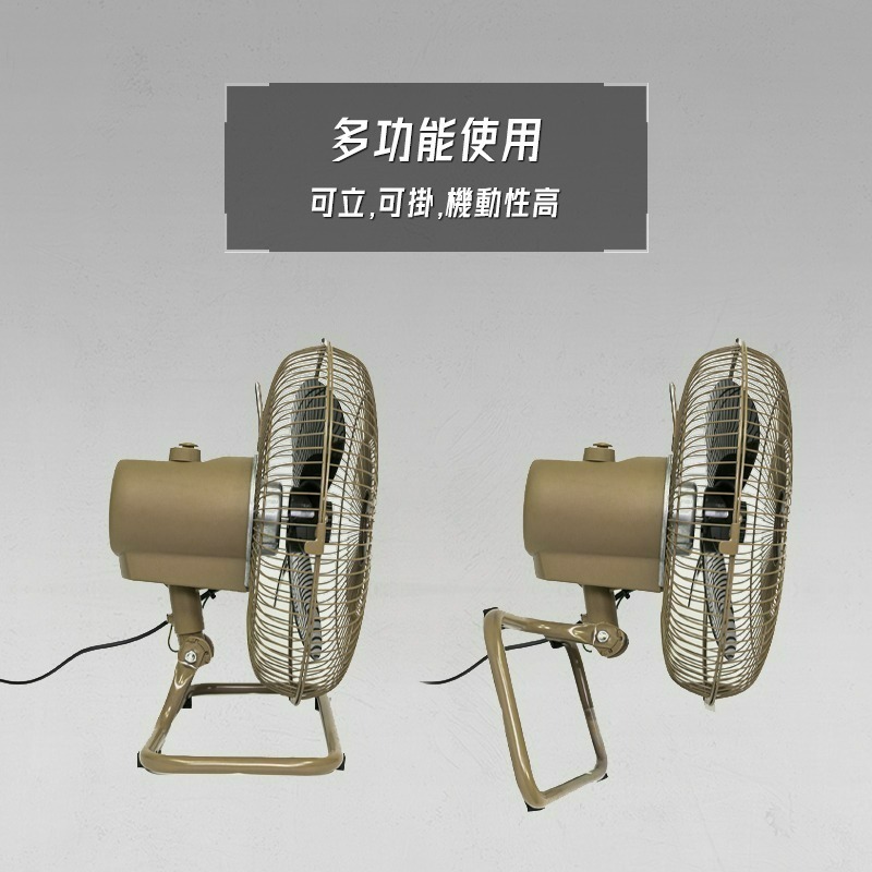 樂活不露 軍風靜音扇 靜音電扇 桌扇 風扇 戶外電扇 電風扇 12吋電扇-細節圖8