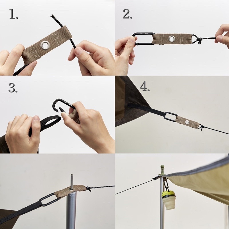 YUHI多功能營繩扣 營繩扣 台灣製造 天幕輔助 露營 燈條輔助 天幕神器 天幕固定 掛燈條-細節圖4