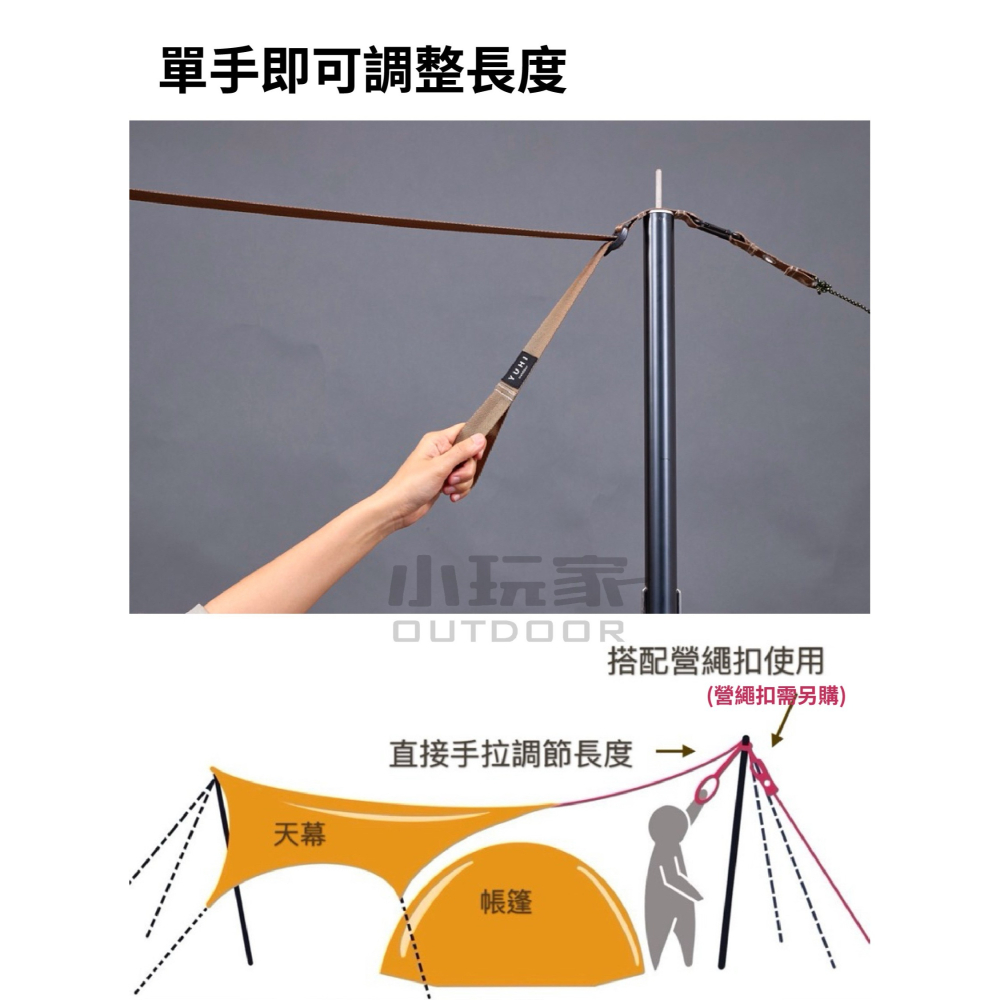 YUHI 天幕延伸織帶 獨角仙天幕延伸 天幕延伸 延伸織帶 露營必備 蝶型 天幕 延伸帶 野營 露營-細節圖3