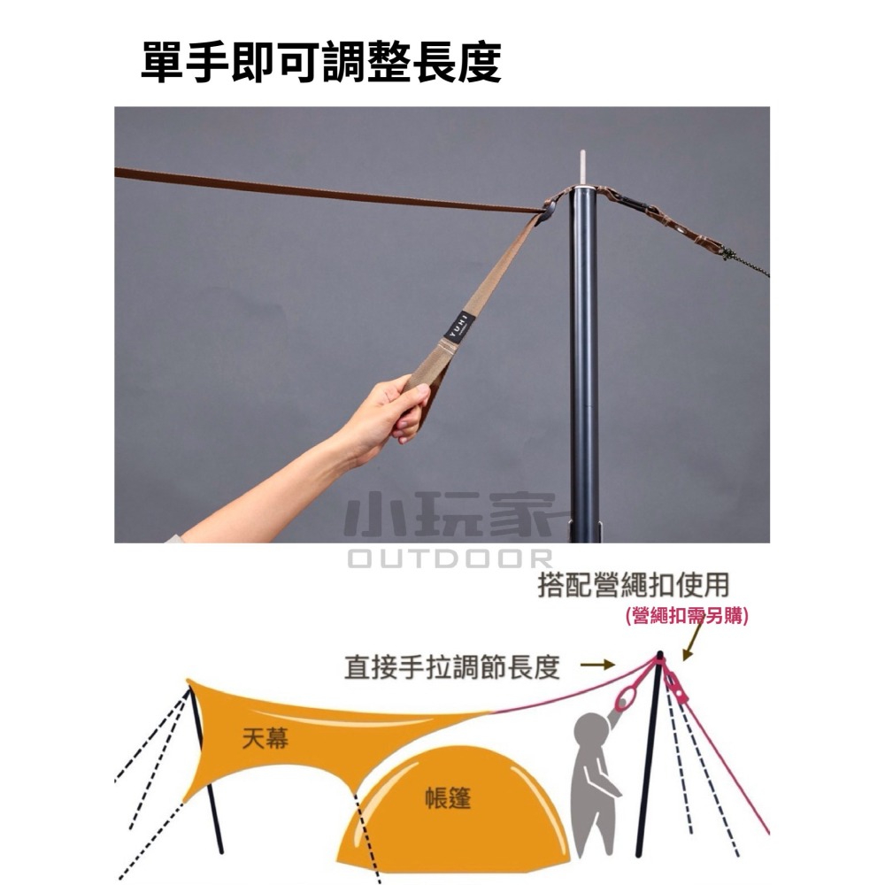 YUHI 天幕延伸織帶 獨角仙天幕延伸 天幕延伸 延伸織帶 露營必備 蝶型 天幕 延伸帶 野營 露營-細節圖3