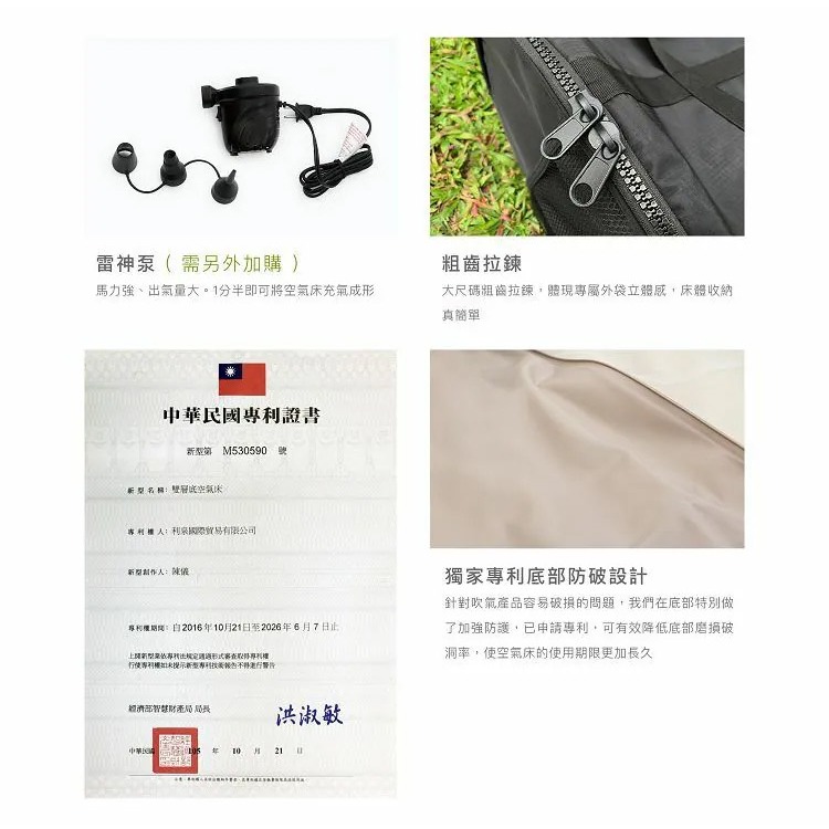 Lumikenkä【露米】露米 床 Q號 (建議使用1.09psi以下背壓打氣機) 200*200cm 床墊 充氣床-細節圖5