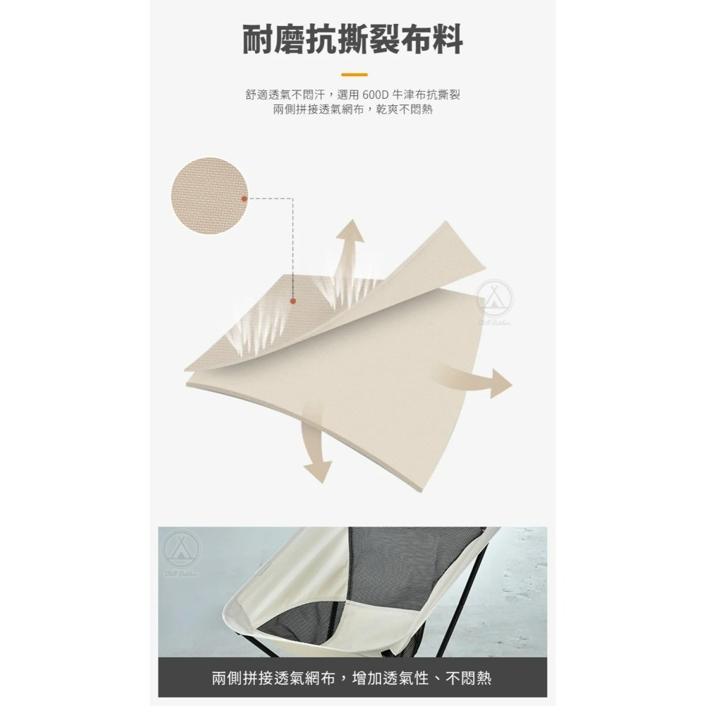 Chill Outdoor 戰術月亮椅 輕量月亮椅 露營椅 月亮椅 折疊椅 野營椅 登山椅 懶人椅-細節圖6
