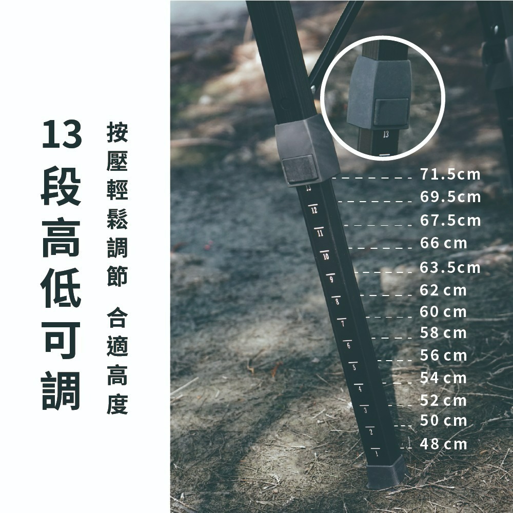 CAMPING ACE 野樂 野遊黑森戰術野遊升降桌 升降桌 折疊桌 露營 單位桌-細節圖3