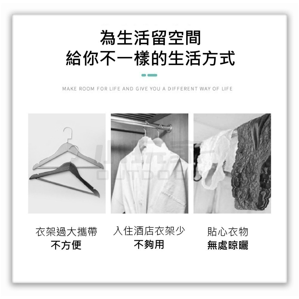 馬卡龍三折衣架 馬卡龍 衣架 行動衣架 攜帶衣架 折疊衣架-細節圖2