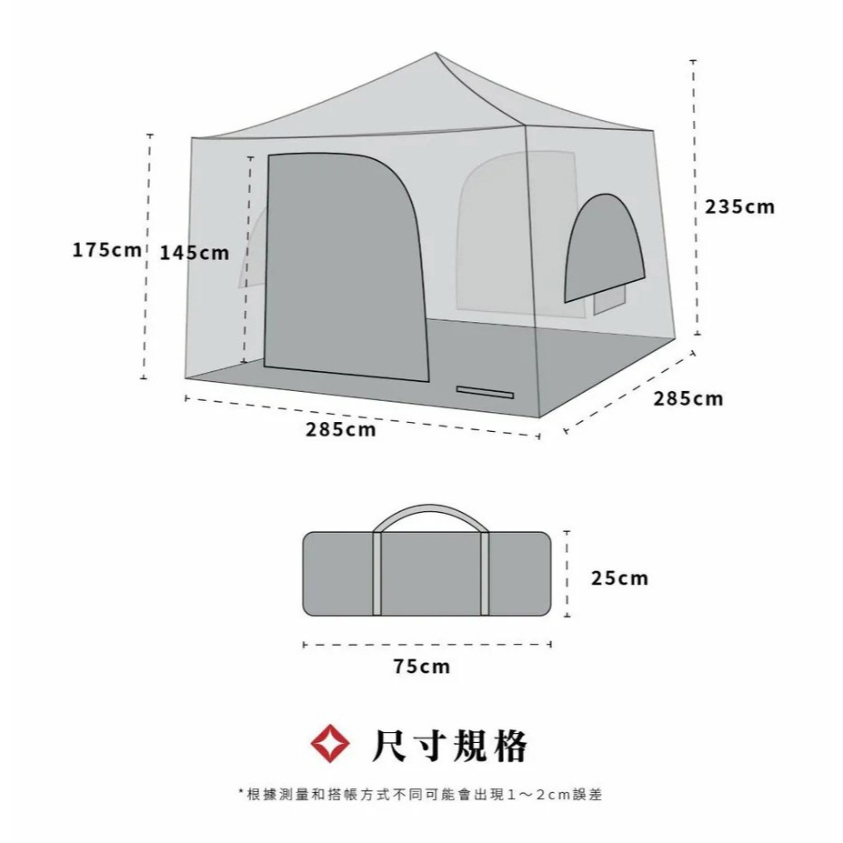 ARES 戰神 客廳內掛帳 不含客廳主帳 睡帳 戰神客廳帳 戰神客廳帳 鷗翼延伸邊布 圍布 客廳帳 戰神 露營 野營-細節圖10