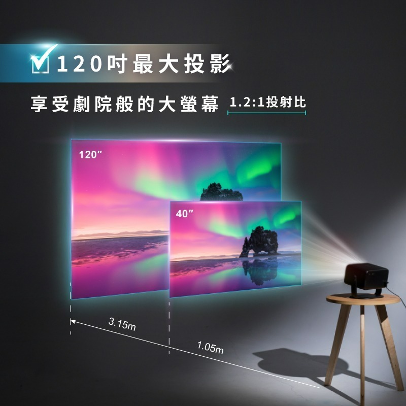 SANSUI山水 多角度輕旅投影機 4K 露營 投影機 多角度-細節圖3