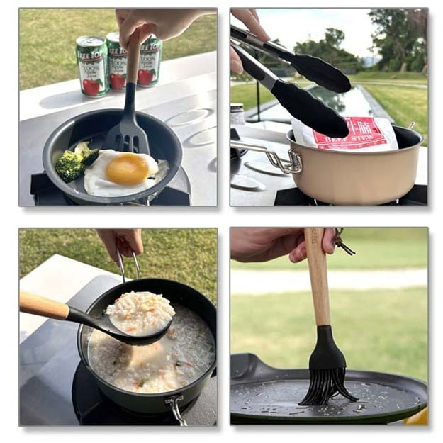 SADOMAIN仙德曼 露營餐廚9件組（附收納網袋）白色/黑色 廚具組 廚具 露營 野營-細節圖5