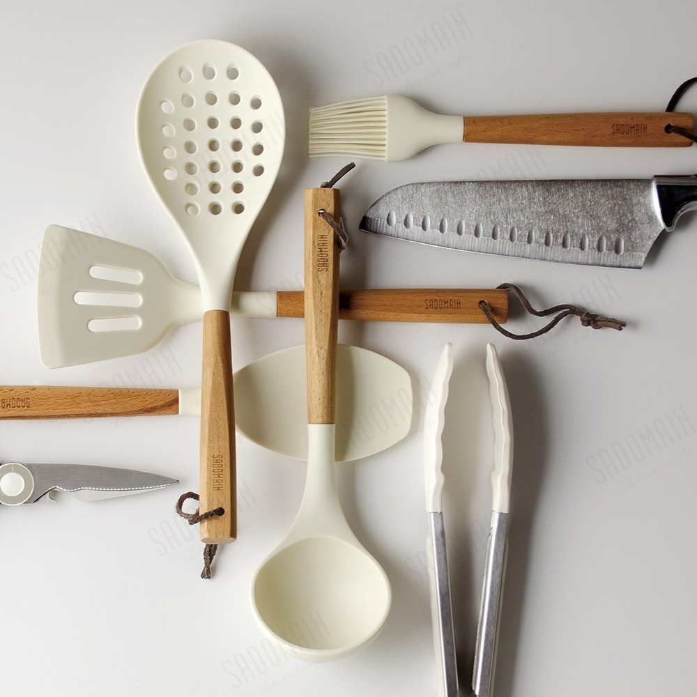 SADOMAIN仙德曼 露營餐廚9件組（附收納網袋）白色/黑色 廚具組 廚具 露營 野營-細節圖10