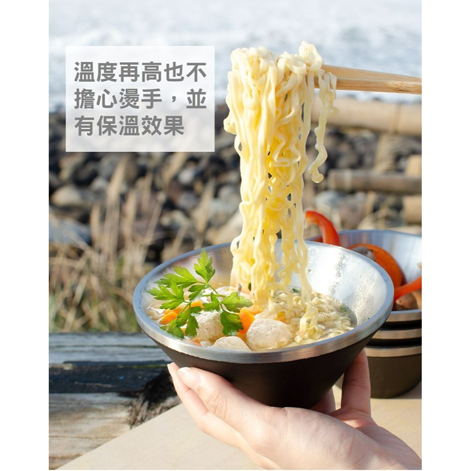 SADOMAIN 仙德曼 雙層304不鏽鋼笠形碗(4入)附網袋 304不鏽鋼-細節圖6