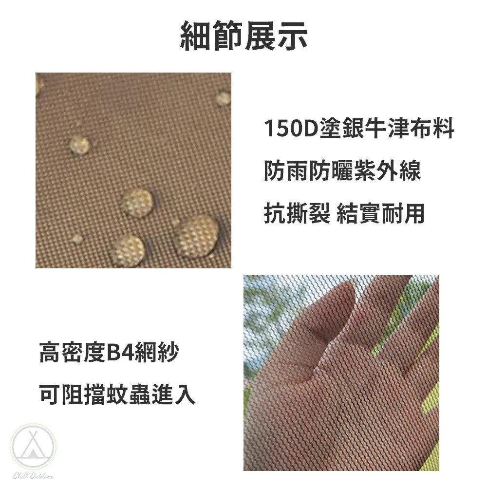 Chill Outdoor 沙之萩速開客廳帳 客廳帳 邊布(單片賣場) 雙層圍布 露營 野營-細節圖8