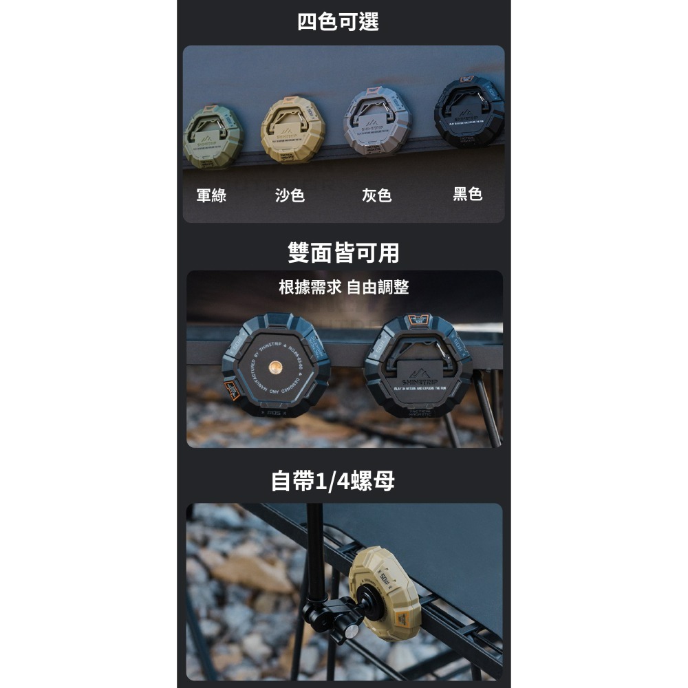 ShineTrip 山趣 戰術磁吸掛勾 掛扣 掛勾 磁吸掛勾 磁吸  露營 4色 小玩家露營用品-細節圖3