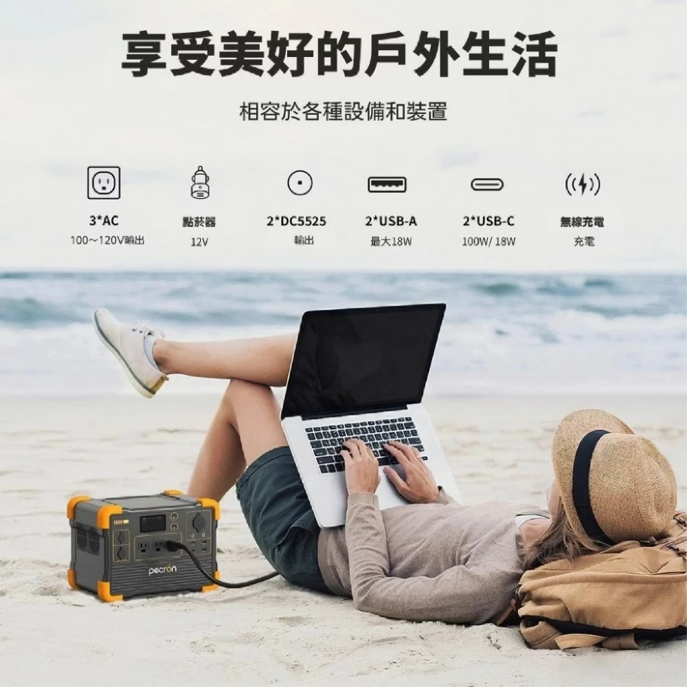 PECRON E600LFP⚡️大功率1200W/614Wh 便攜式戶外行動電源 行動電源 小鋼炮 露營-細節圖2