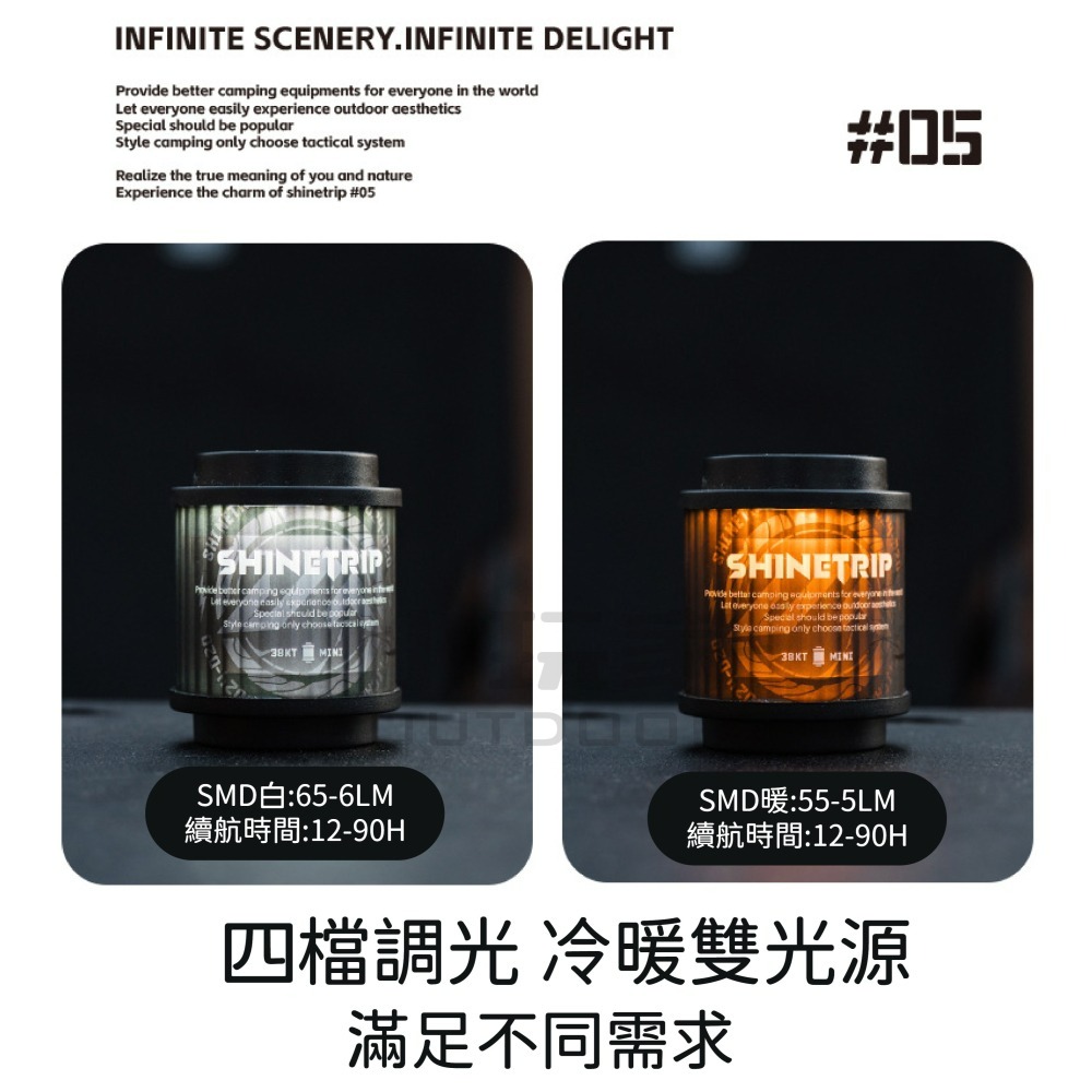 ShineTrip 山趣 05系列 拾光 旋轉19燈 磁吸 露營燈 氛圍燈 照明燈 野營燈 小玩家露營用品-細節圖3