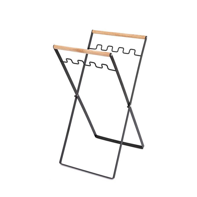 木柄折疊垃圾架 白/黑 垃圾架 分類架 折疊架 收納架 露營 戶外 野營 小玩家露營用品-規格圖4