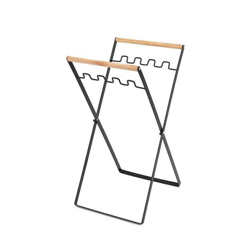 木柄折疊垃圾架 白/黑 垃圾架 分類架 折疊架 收納架 露營 戶外 野營 小玩家露營用品-規格圖4