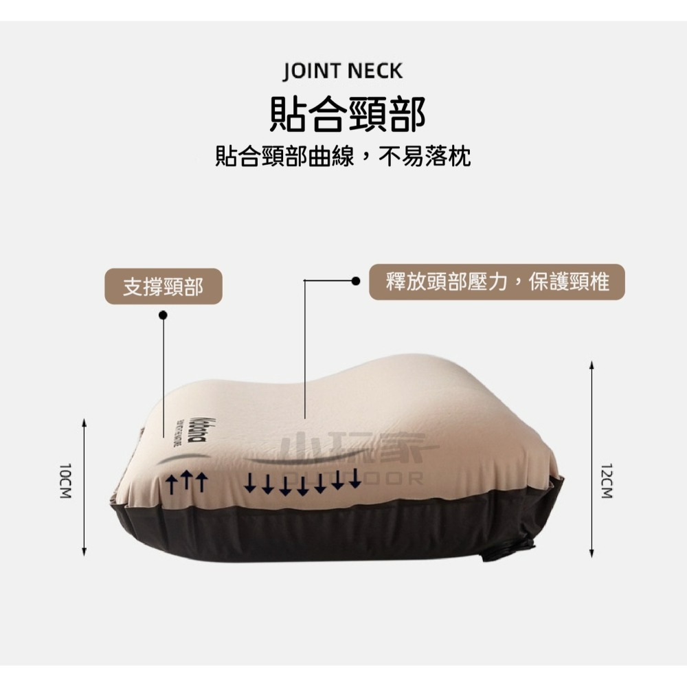NOBANA 3D海綿自動充氣枕 充氣枕 自動充氣枕 戶外枕 露營枕 高回彈海綿 午睡枕 枕頭 小玩家露營用品-細節圖5