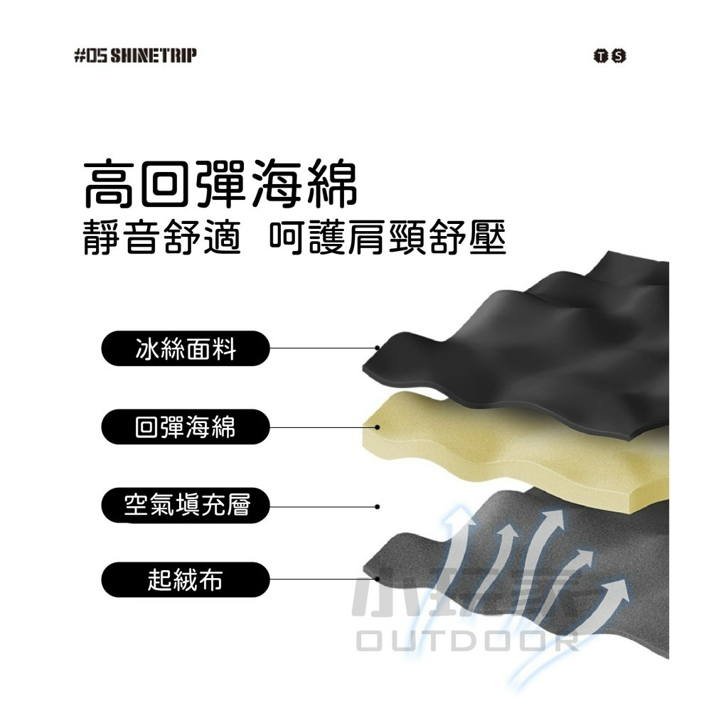 ShineTrip 山趣 05系列 戰術充氣枕 枕頭 戶外枕 吹氣枕 露營 記憶枕 旅行枕 枕頭 小玩家露營用品-細節圖5