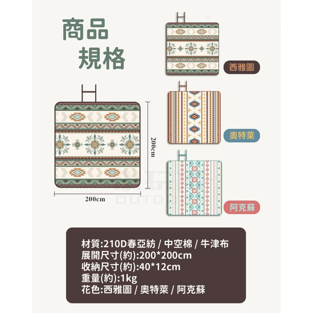 200*200防水地墊 野餐墊 200*200cm 防水野餐墊 露營地墊 防水地墊 防潮墊 小玩家露營用品-細節圖5