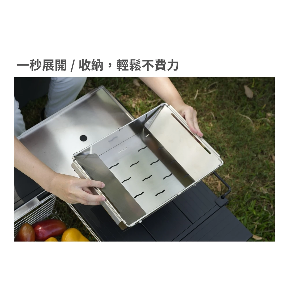 努特NUIT  一單位不鏽鋼摺疊收納盒 (含蓋)  摺疊置物盒  置物盒  折疊收納盒  IGT配件-細節圖4