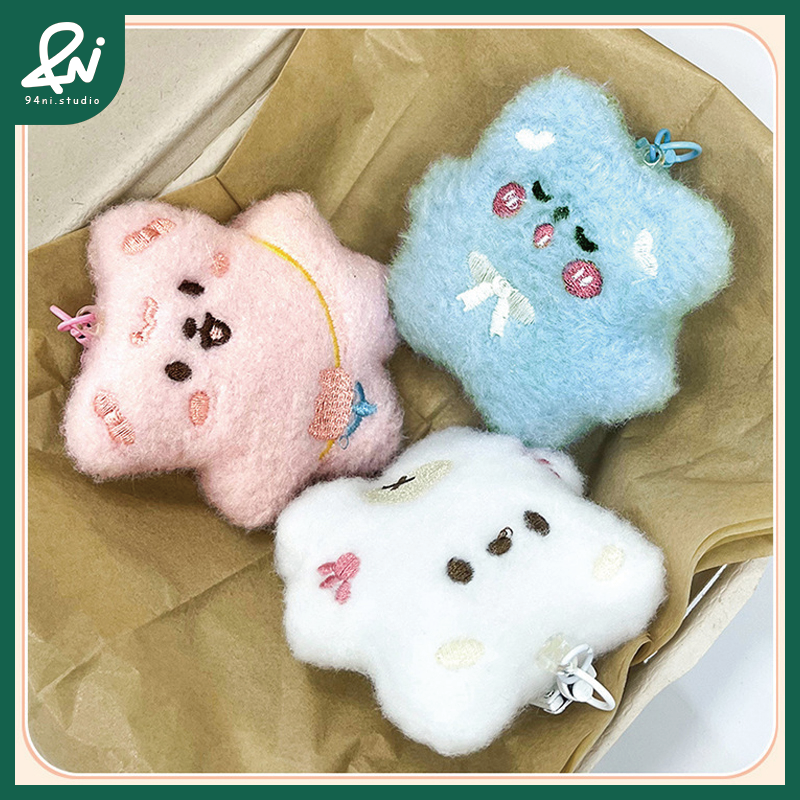 『台灣現貨』可愛毛絨小熊掛件 少女心爆棚 吱吱叫鑰匙扣 玩偶吊飾 療癒小禮品 多色【94ni.studio】-細節圖7