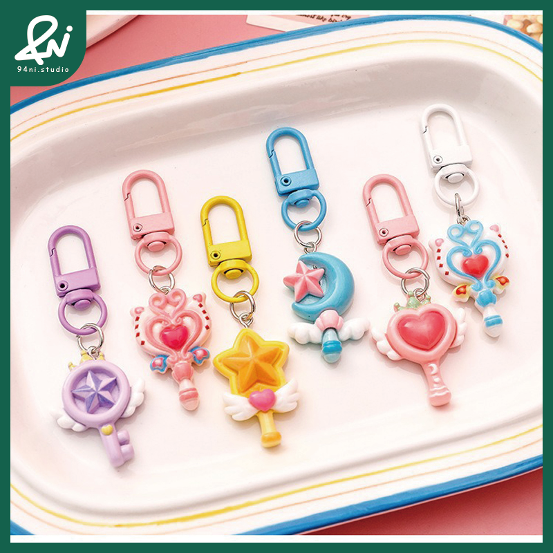 『台灣現貨』夢幻少女心 可愛魔法棒鑰匙扣 卡通包包掛飾 禮物掛件 樹脂吊飾 鑰匙圈【94ni.studio】-細節圖2
