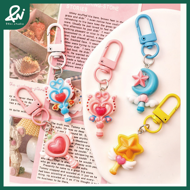 『台灣現貨』夢幻少女心 可愛魔法棒鑰匙扣 卡通包包掛飾 禮物掛件 樹脂吊飾 鑰匙圈【94ni.studio】-細節圖3