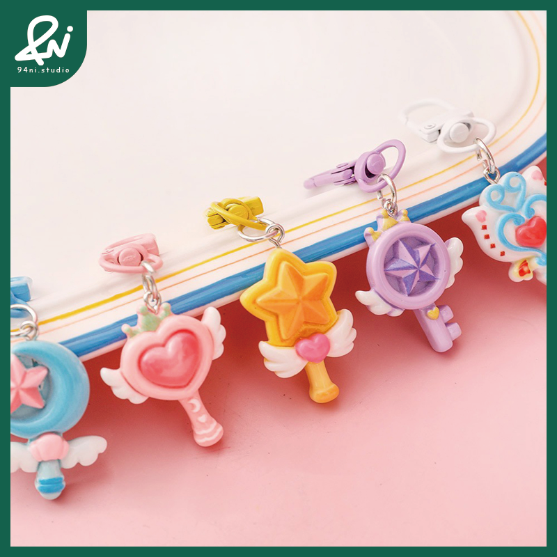 『台灣現貨』夢幻少女心 可愛魔法棒鑰匙扣 卡通包包掛飾 禮物掛件 樹脂吊飾 鑰匙圈【94ni.studio】-細節圖4