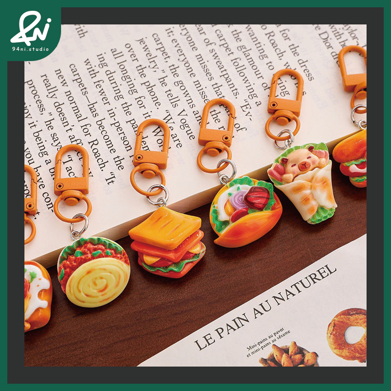 『台灣現貨』仿真可愛食玩 小麵包掛件 點心鑰匙扣 卡通造型飾品 包包掛飾 學生玩具【94ni.studio】-細節圖4