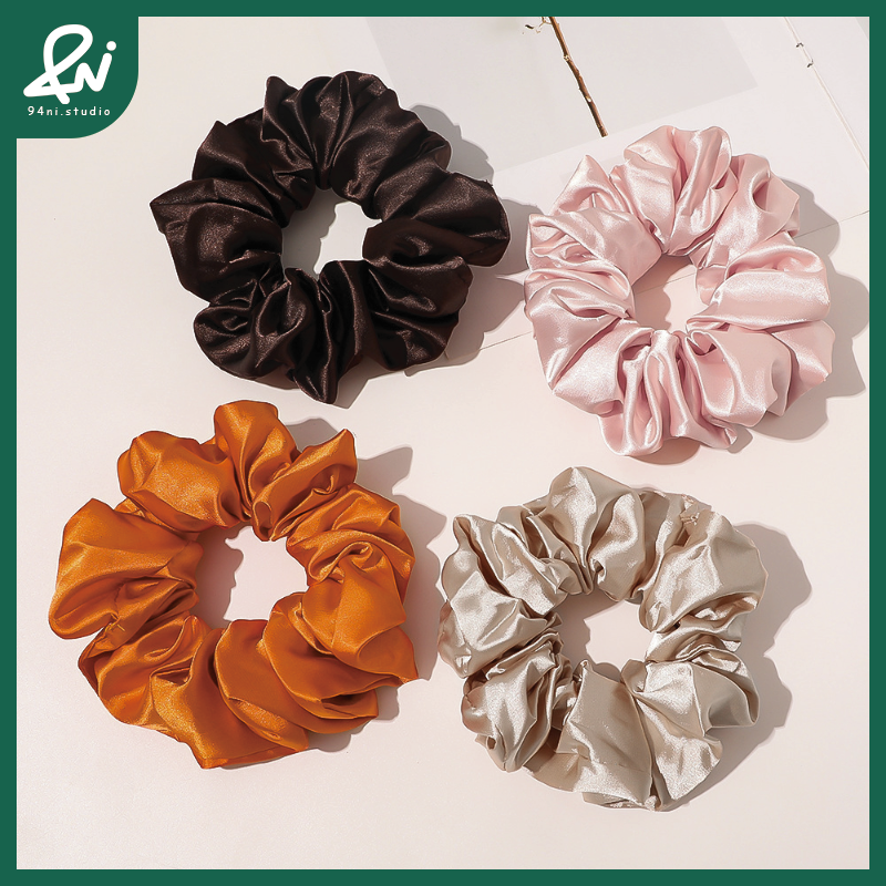 『台灣現貨』14cm緞面色丁大腸髮圈｜高質感絲滑布藝髮圈｜優雅氣質頭飾【94ni.studio】-細節圖4