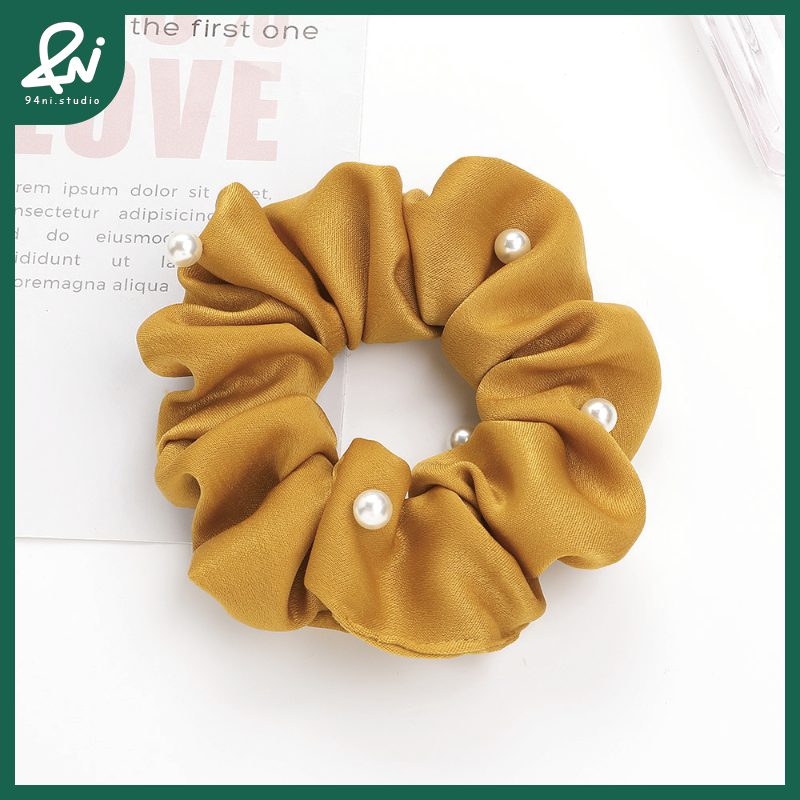 『台灣現貨』12cm韓版珍珠大腸髮圈｜氣質簡約髮飾｜馬尾必備布藝髮繩【94ni.studio】-規格圖11