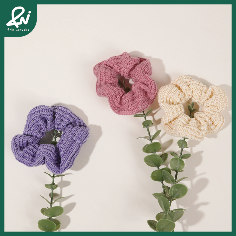 『台灣現貨』10.5cm針織大腸髮圈｜ins風紮髮髮飾｜氣質編織大腸圈【94ni.studio】-細節圖4