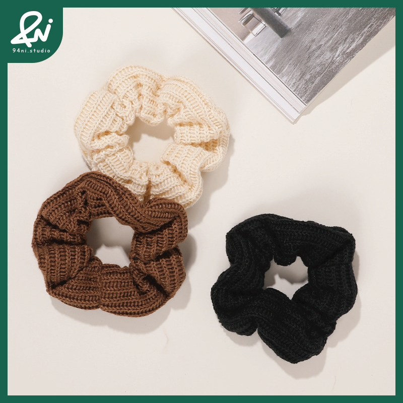 『台灣現貨』10.5cm針織大腸髮圈｜ins風紮髮髮飾｜氣質編織大腸圈【94ni.studio】-細節圖5